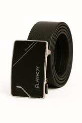 Playboy Premium Folded Leather Belt with Glossy Buckle