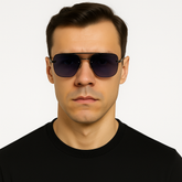 Luxury Rimless Sunglasses – Gradient Blue Lenses