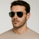 Sunglasses – Elite Green Lens Aviators glasses