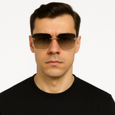 Gold Frame Gradient Sunglasses