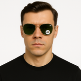 Gold Frame Aviator Sunglasses