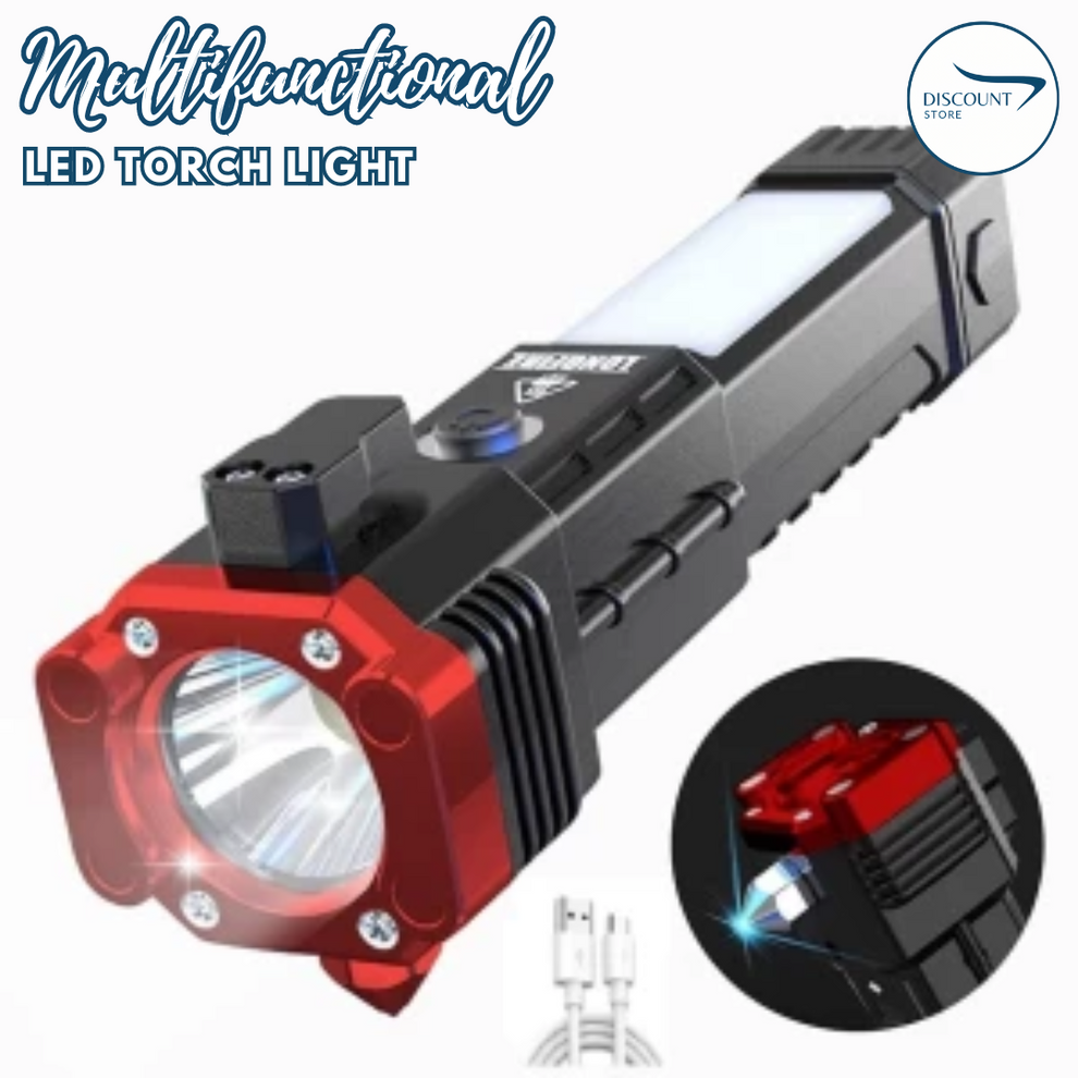 Rechargeable Flashlight With Hammer Glass