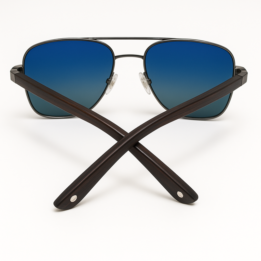 Blue & Brown Deep Avaitors Sunglasses