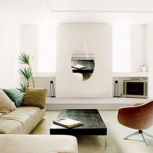 OVAL SHAPE MIRROR WALL STICKER