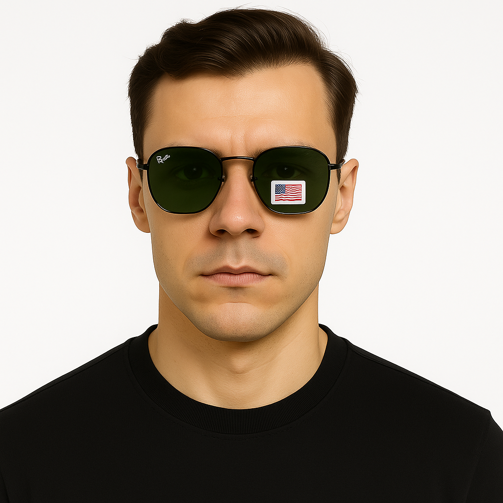 Round Green Lens Sunglasses