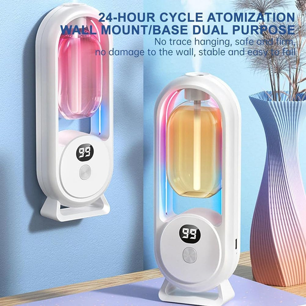 Wall Mounted Essential Oil Diffuser Rechargeable Timed Spray Digital Display Air Freshener