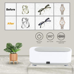 Ultrasonic Jewelry Cleaner,Portable Professional Household Ultrasonic Cleaning Machine Ultrasonic Cleaner Machine for Jewelry Ring Necklaces Eyeglass Watches Razors Makeup Brush Dentures
