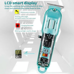 Rechargeable Transparent Body Led Display Professional Hair Clipper