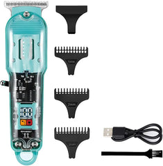 Rechargeable Transparent Body Led Display Professional Hair Clipper
