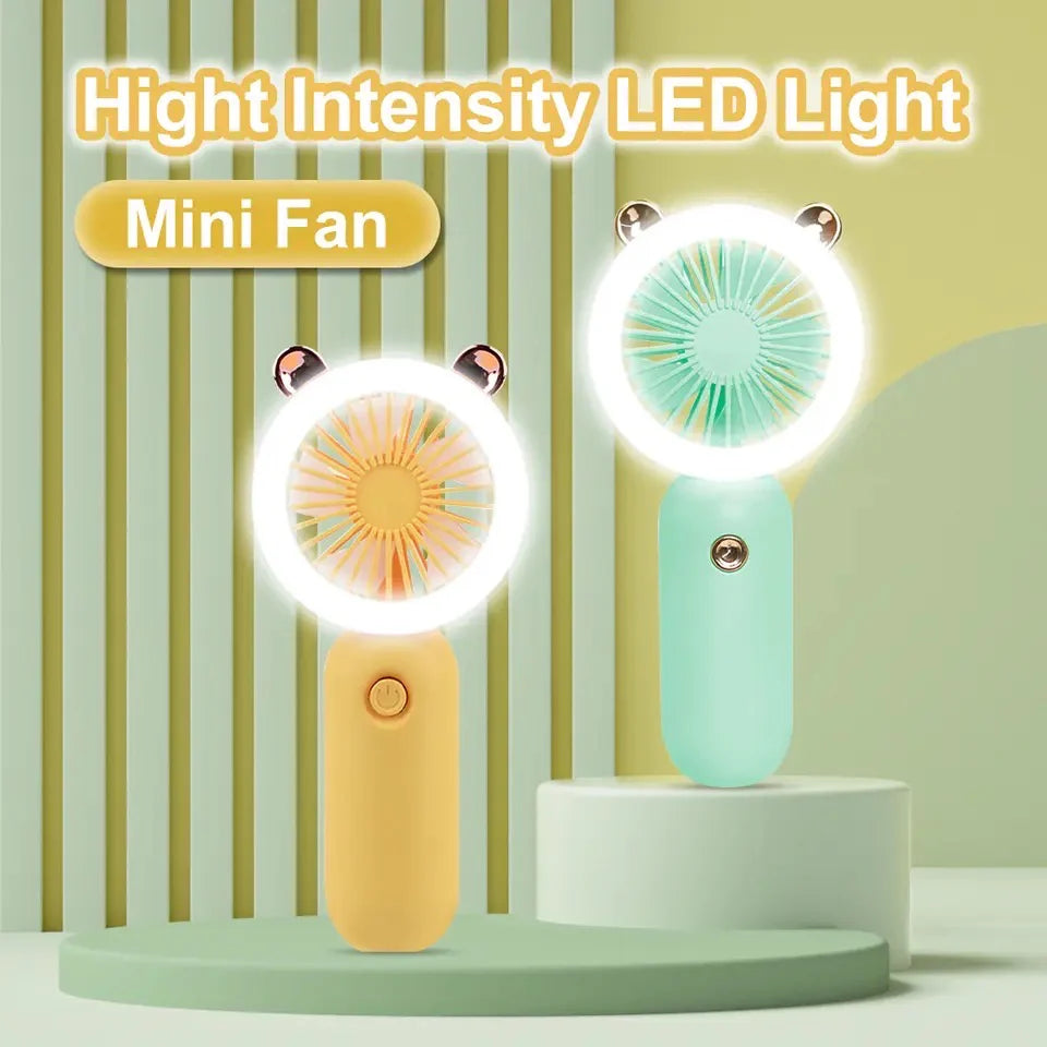 Mini Rechargeable fan with LED Light