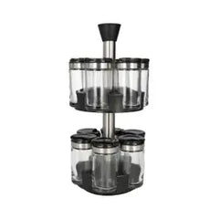 Premium 12-Piece Rotating Spice Rack Set – Modern Kitchen Organizer
