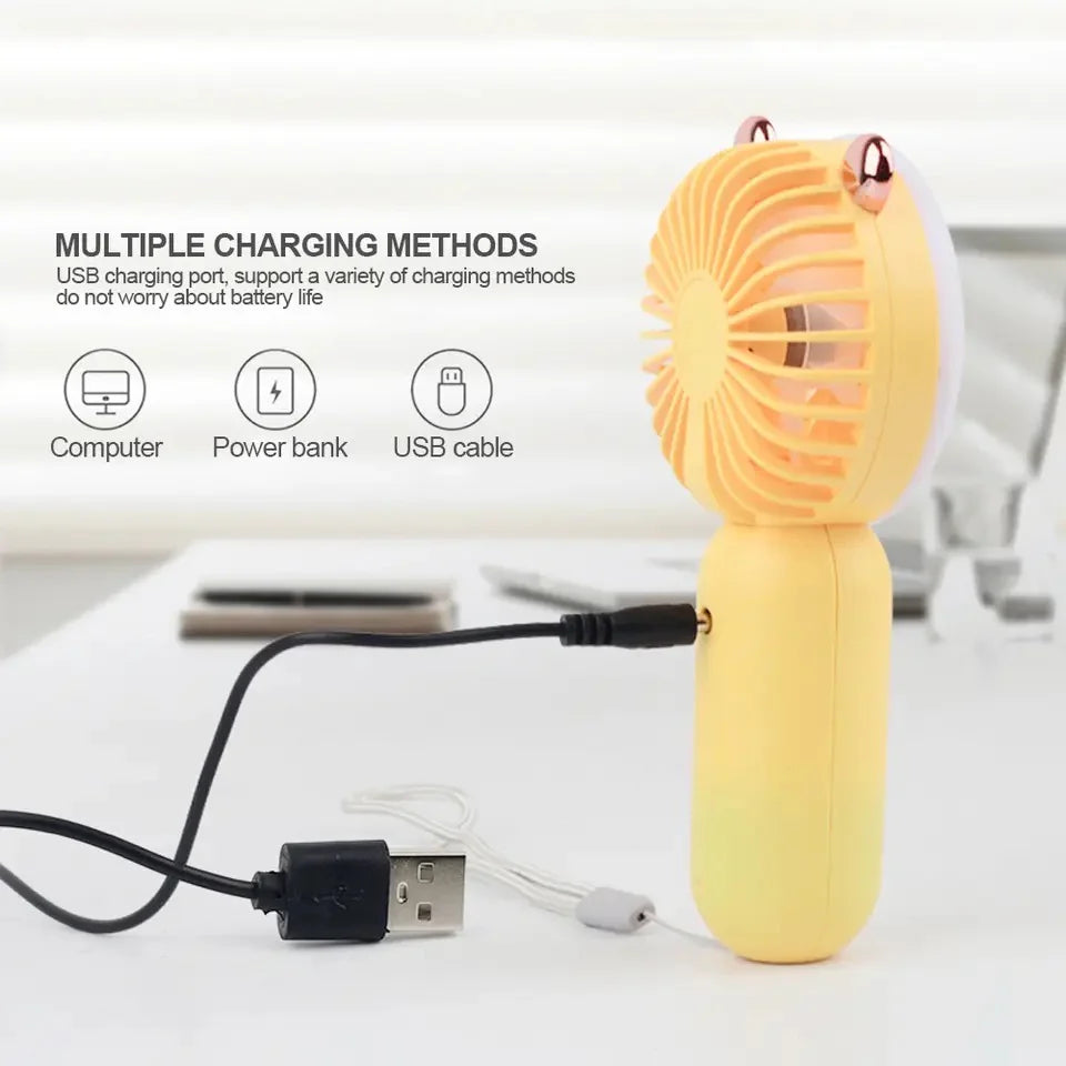 Mini Rechargeable fan with LED Light
