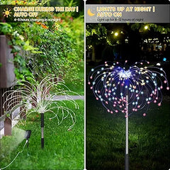 LED Solar Firework Light Waterproof Outdoor 8 Lighting Modes