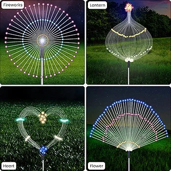 LED Solar Firework Light Waterproof Outdoor 8 Lighting Modes