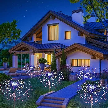 LED Solar Firework Light Waterproof Outdoor 8 Lighting Modes