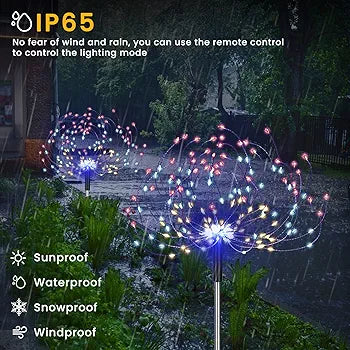 LED Solar Firework Light Waterproof Outdoor 8 Lighting Modes