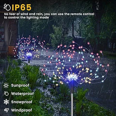 LED Solar Firework Light Waterproof Outdoor 8 Lighting Modes