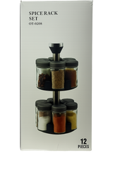 Premium 12-Piece Rotating Spice Rack Set – Modern Kitchen Organizer