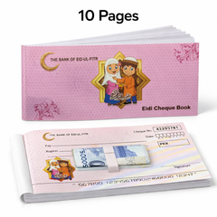 Eidi Cheque Book – 10 Pages | Cute Kids Eid Design