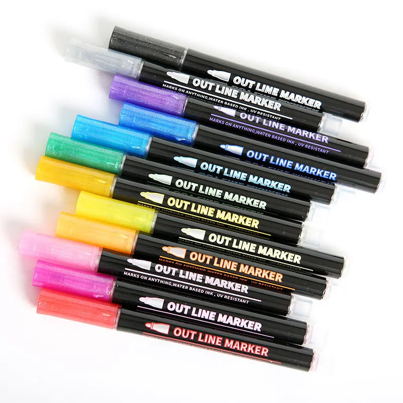 PACK OF 12 DOUBLE LINE ART MARKERS