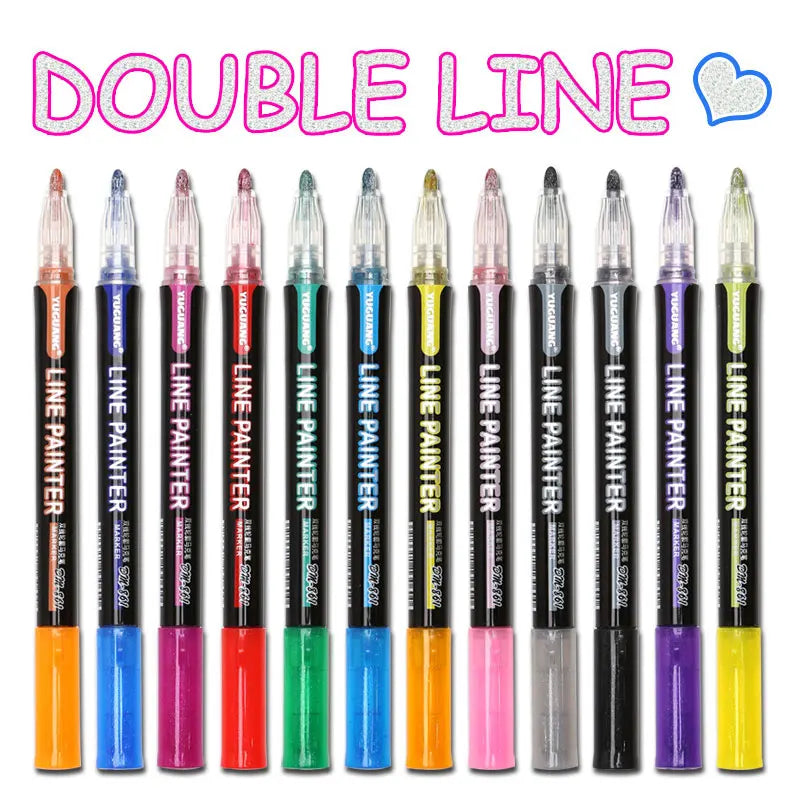 PACK OF 12 DOUBLE LINE ART MARKERS