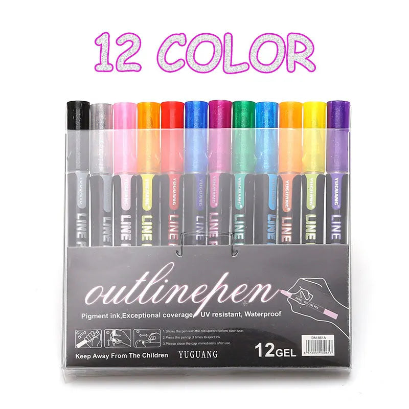 PACK OF 12 DOUBLE LINE ART MARKERS