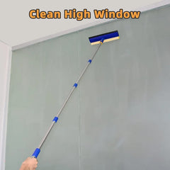 2-in-1 Squeegee & Sponge Mop Long Handle Window Cleaning Kit