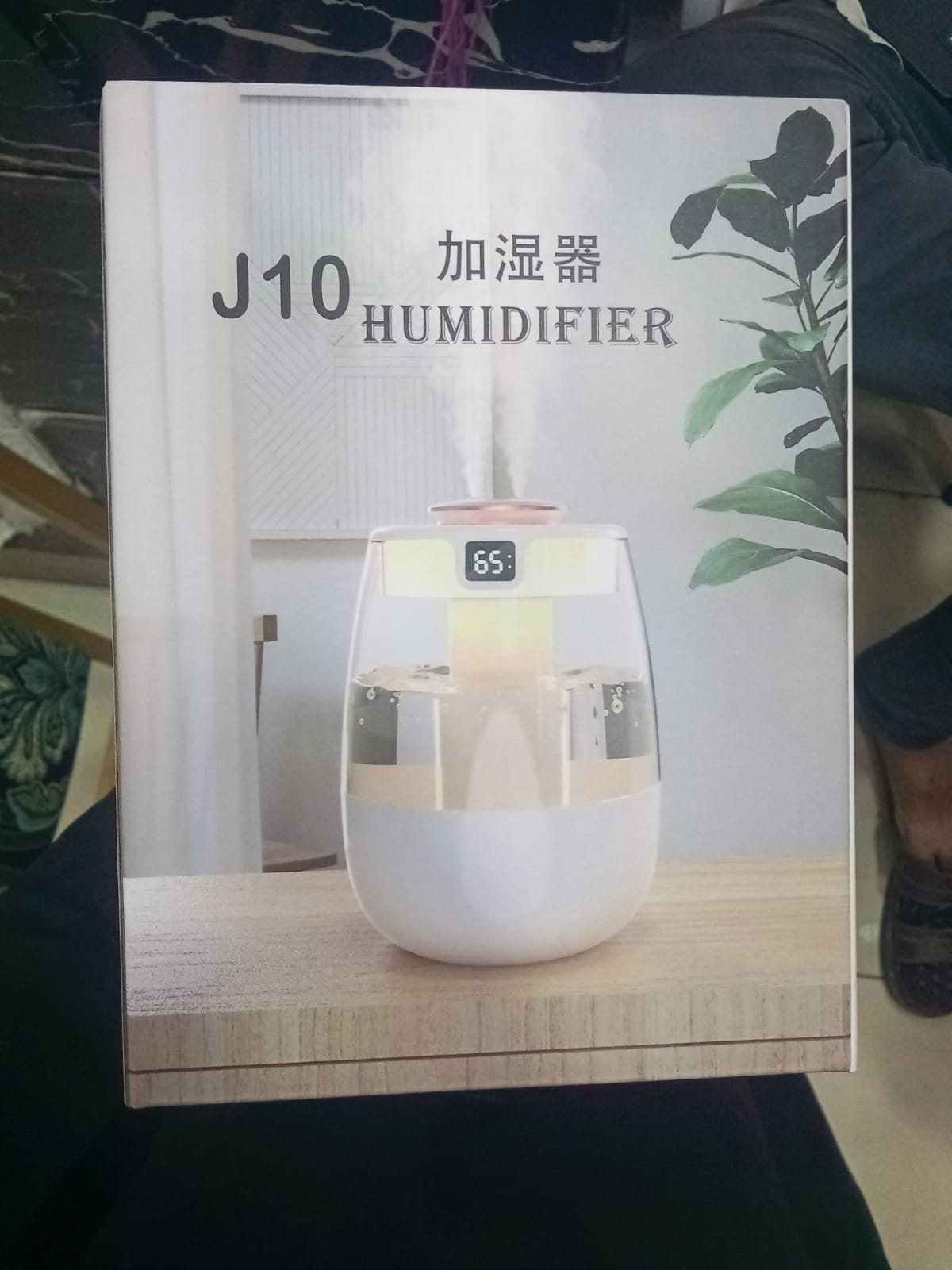 J 10 - Air Humidifiers for Bedroom, Home & Plants, 2L Cool Mist Humidifiers, Quiet Top Fill Air Humidifier, Desk Humidifiers with Humidity Display