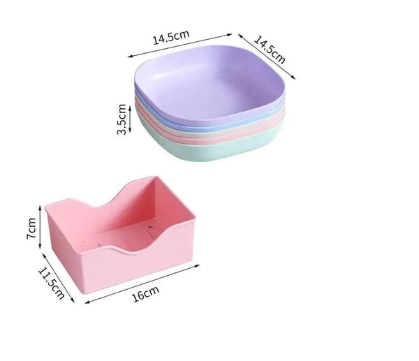 10pcs SQUARE SNACKS PLATES WITH STAND