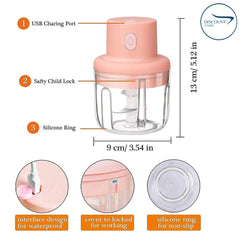 Rechargeable Electric Bowl Food Chopper (250ML)